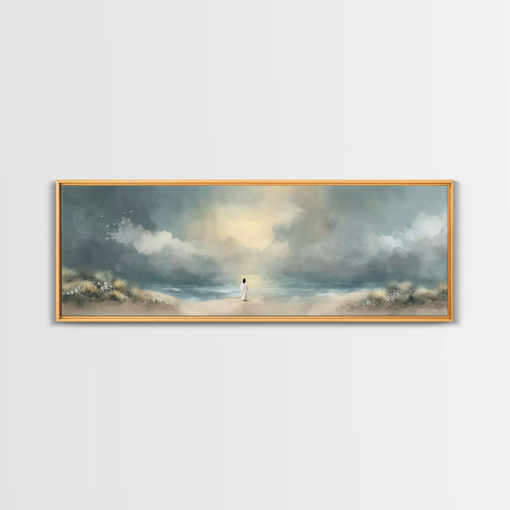 Steps Of Grace | Framed Canvas Print | Panoramic Frame | Christian Art Canvas | Christian Wall Art | Modern Christian Painting | Jesus Art