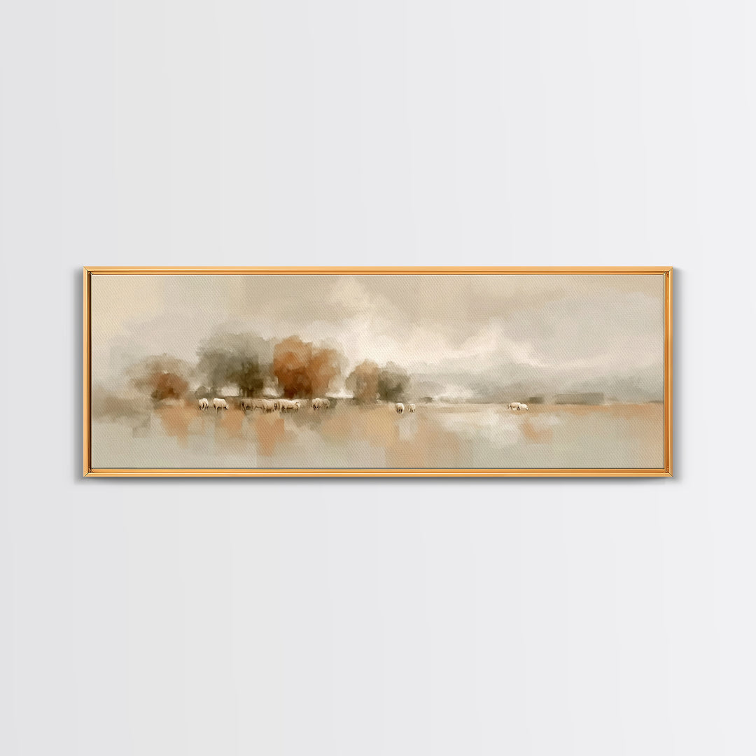 Pasture Of Stillness – Framed Canvas Print – Panoramic Wall Art – Christian Art Canvas – Christian Art – Christmas Art – Christian Decor