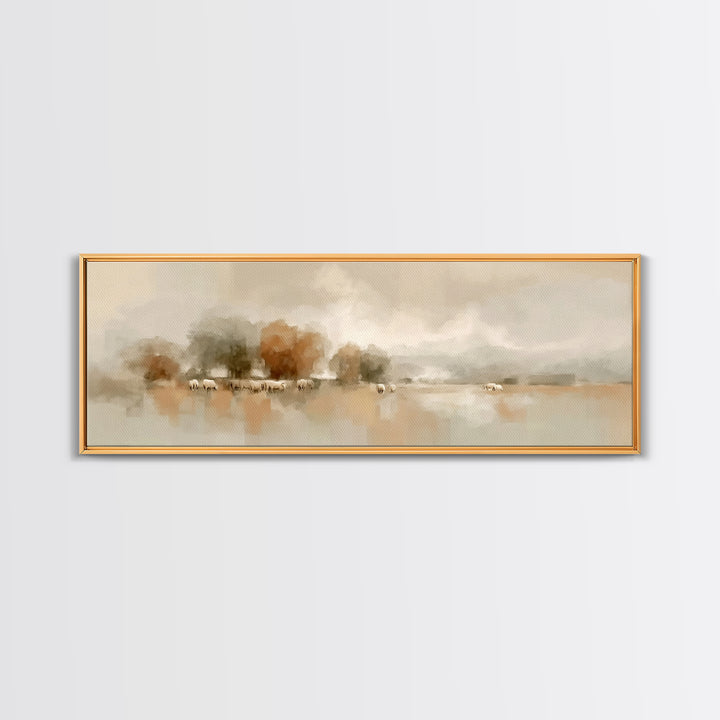 Pasture Of Stillness – Framed Canvas Print – Panoramic Wall Art – Christian Art Canvas – Christian Art – Christmas Art – Christian Decor