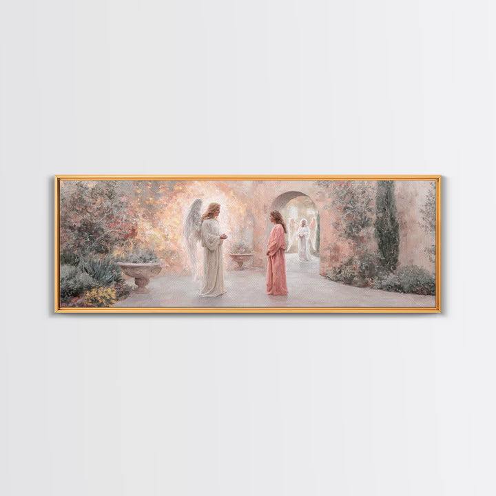 Garden Grace Vision – Framed Canvas Print – Panoramic Art – Christian Wall Art – Christian Art Canvas – Christian Painting – Christmas Art