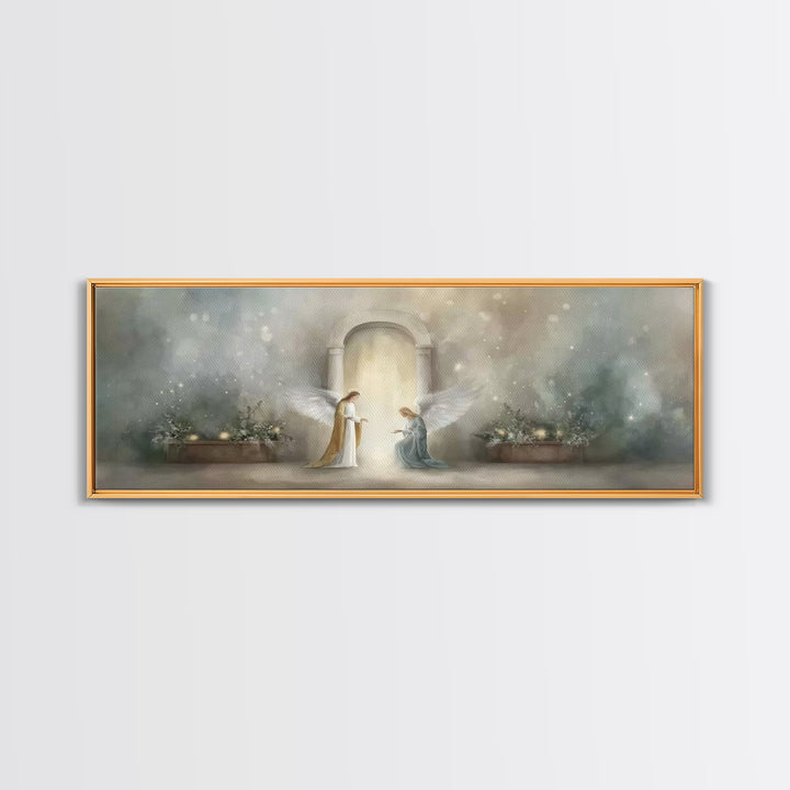 Celestial Arch Moment, Framed Canvas Print, Panoramic Painting, Christian Wall Art, Christian Art, Christian Art Canvas, Christmas Art, Jes