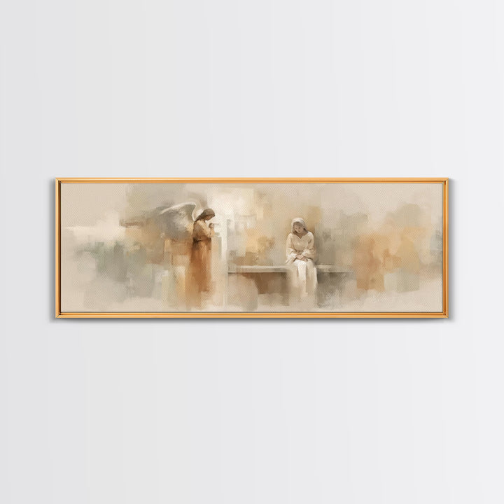 Radiant Holy Meeting – Framed Canvas Print – Panoramic Print – Christian Art Canvas – Christian Art – Christian Painting – Christmas Art –
