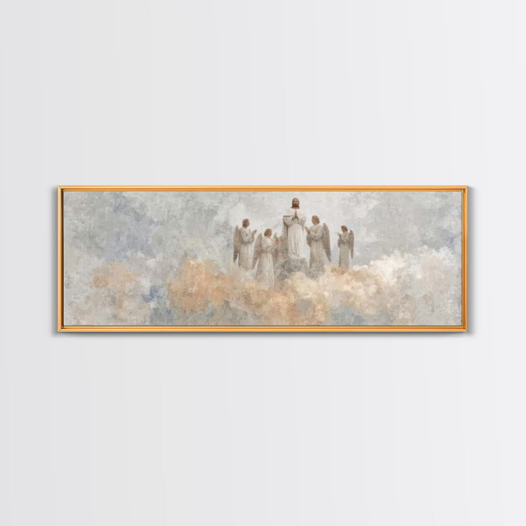 Heaven’s Exalted Praise – Framed Canvas Print – Panoramic Art – Christian Wall Art – Christian Painting – Christian Art Canvas – Jesus Art