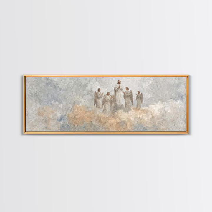 Heaven’s Exalted Praise – Framed Canvas Print – Panoramic Art – Christian Wall Art – Christian Painting – Christian Art Canvas – Jesus Art