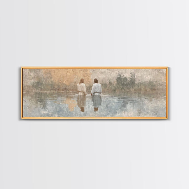 Quiet Benediction | Framed Canvas Print | Christian Wall Art | Jesus Painting | Panoramic Print | Christian Art Gift | Christmas Canvas Wal