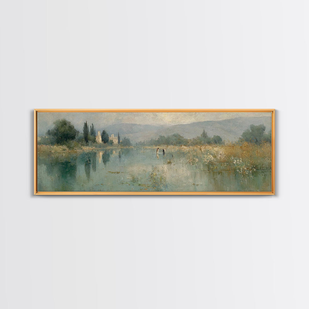 Blessed Communion, Framed Canvas Print, Christian Wall Art, Jesus Painting, Panoramic Painting, Christian Decor For Home, Christmas Art Wor