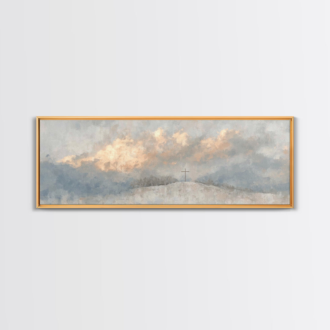Sacred Mist Path | Framed Canvas Print | Christian Wall Art | Christian Art Canvas | Panoramic Print | Christian Decor