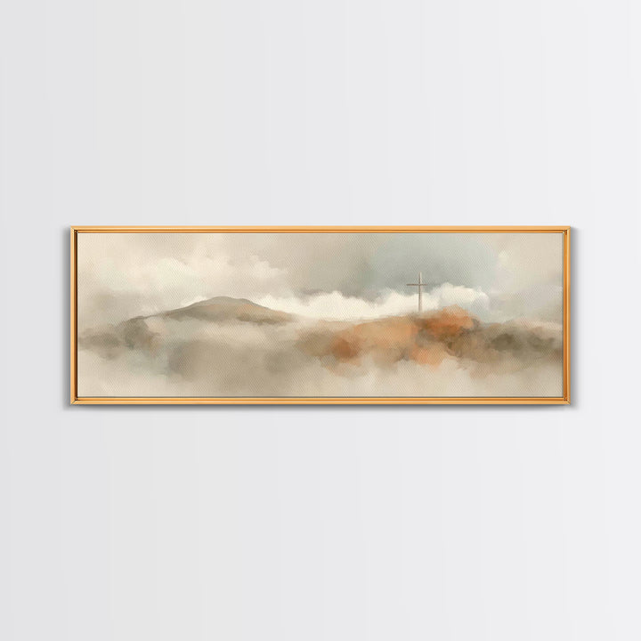 Good Shepherd Peace, Framed Canvas Print, Christian Art Canvas, Jesus Painting, Panoramic Art, Christian Gift