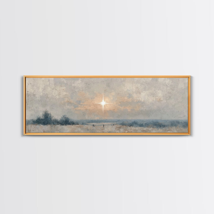 Holy Desert Hush – Framed Canvas Print – Christian Art Canvas – Panoramic Painting – Christmas Art – Christian Wall Art – Jesus Painting