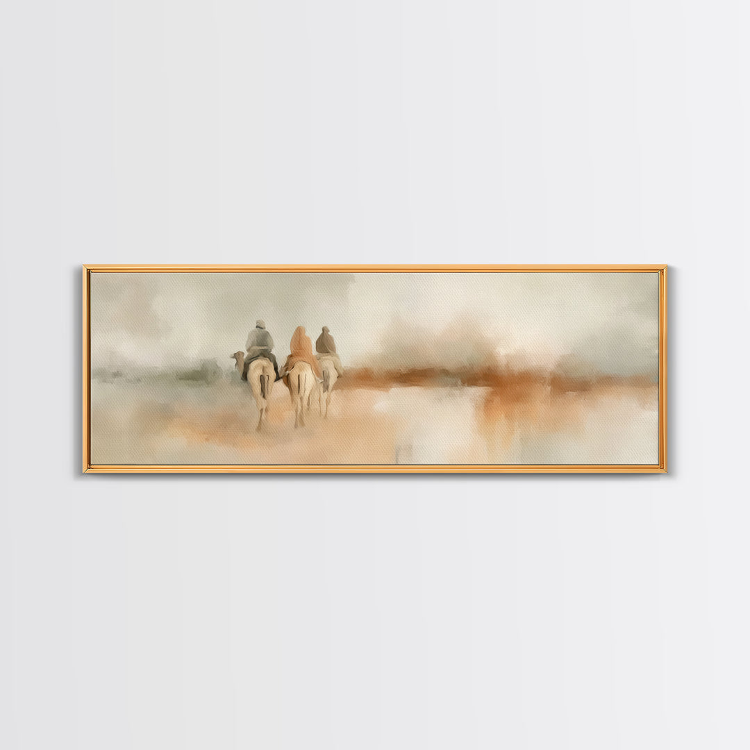 Journey Of Faith – Framed Canvas Print – Christian Decor – Panoramic Painting – Christmas Wall Art – Christian Art – Christmas Canvas Wall