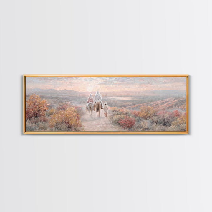 Dawn Of Hope | Framed Canvas Print | Christian Art | Panoramic Art | Christmas Art | Christian Christmas Decorations | Christian Wall Art