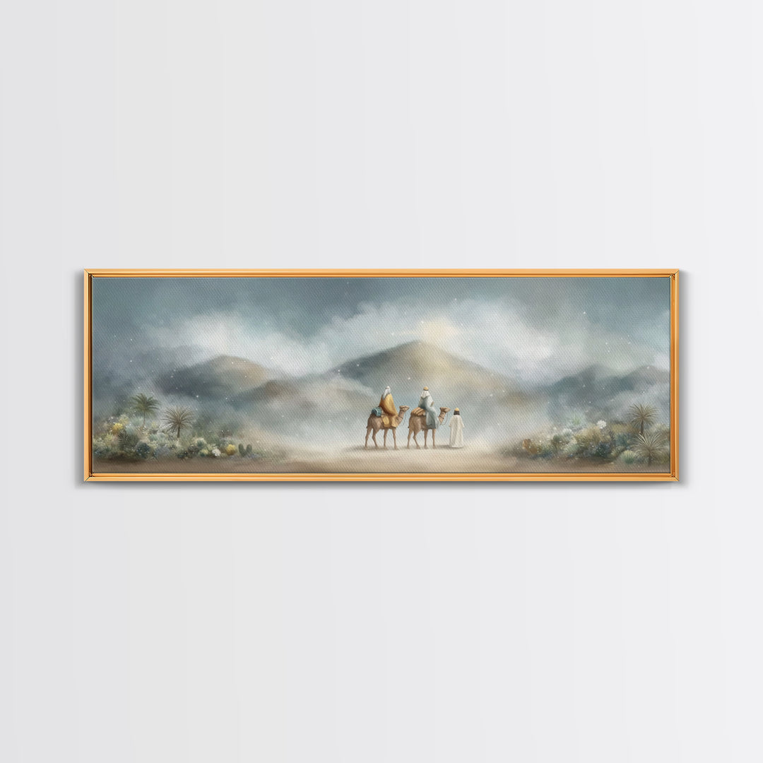 Desert Star Rising | Framed Canvas Print | Christian Painting | Panoramic Print | Christmas Art Framed | Christian Art Canvas | Holiday Chr