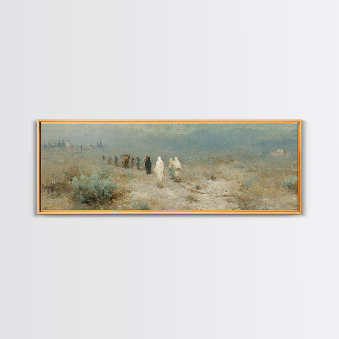 Wandering Saints Path – Framed Canvas Print – Christian Art Canvas – Panoramic Wall Art – Christian Decor – Christmas Art – Christian Paint