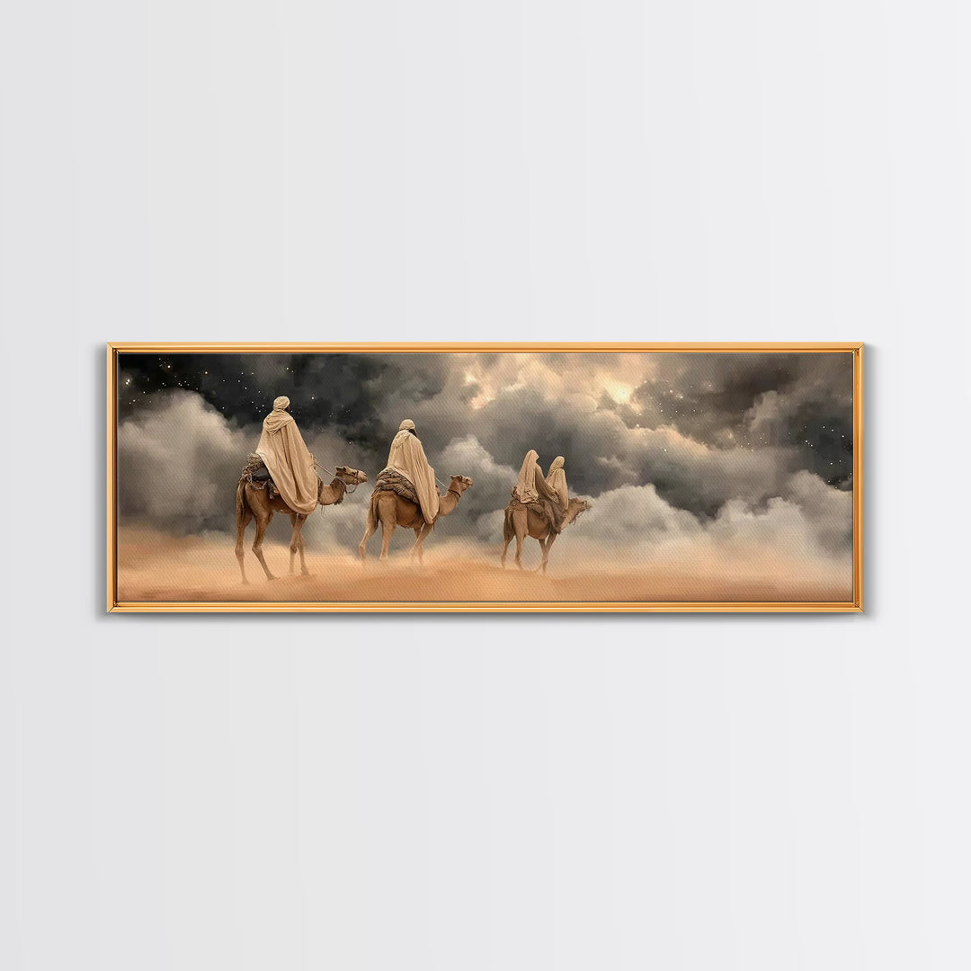 Starward Journey Peace | Framed Canvas Print | Christian Wall Art | Panoramic Art | Christian Art Canvas | Christmas Wall Art | Christian G