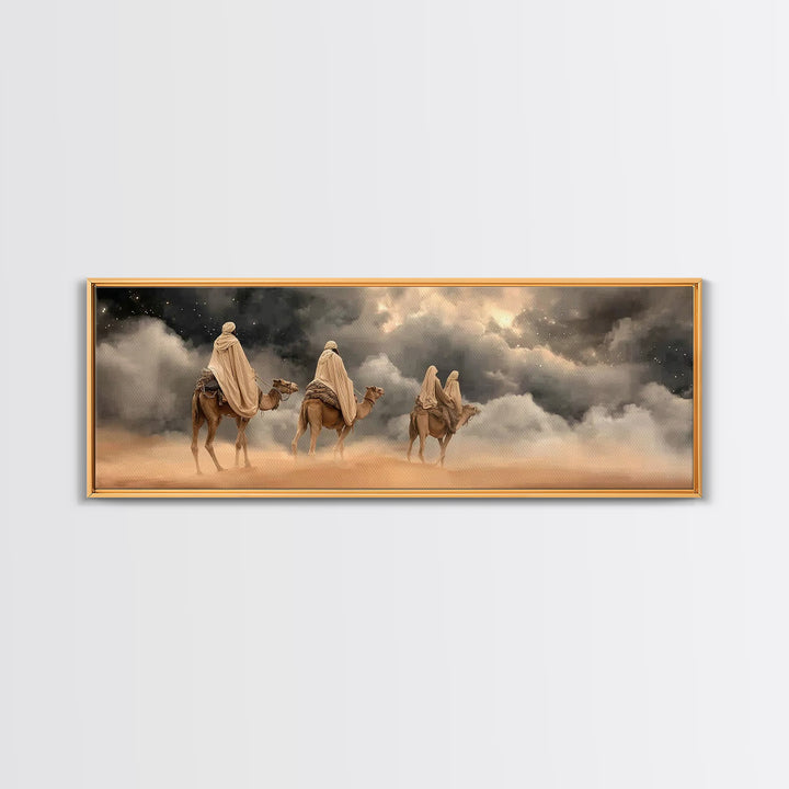 Starward Journey Peace | Framed Canvas Print | Christian Wall Art | Panoramic Art | Christian Art Canvas | Christmas Wall Art | Christian G