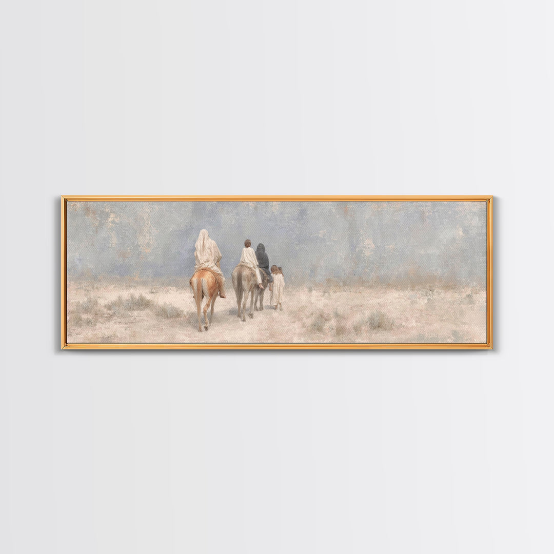 Quiet Exile Road – Framed Canvas Print – Christian Art Canvas – Panoramic Painting – Christian Wall Art – Christmas Art – Christian Home De