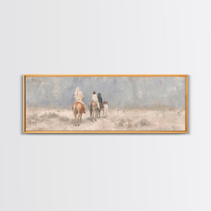 Quiet Exile Road – Framed Canvas Print – Christian Art Canvas – Panoramic Painting – Christian Wall Art – Christmas Art – Christian Home De