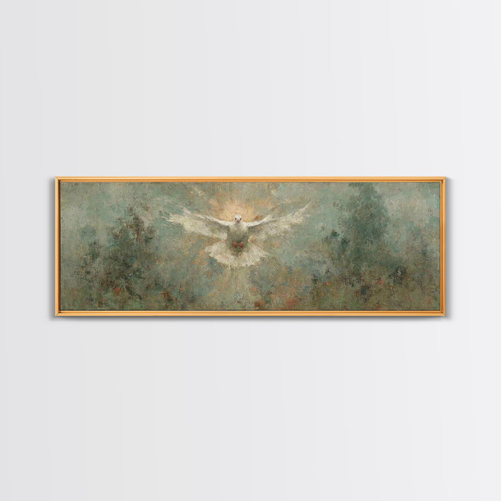 Glory Of The Spirit, Framed Canvas Print, Christian Wall Art, Panoramic Art, Christian Art Canvas, Christian Christmas Art, Christian Paint