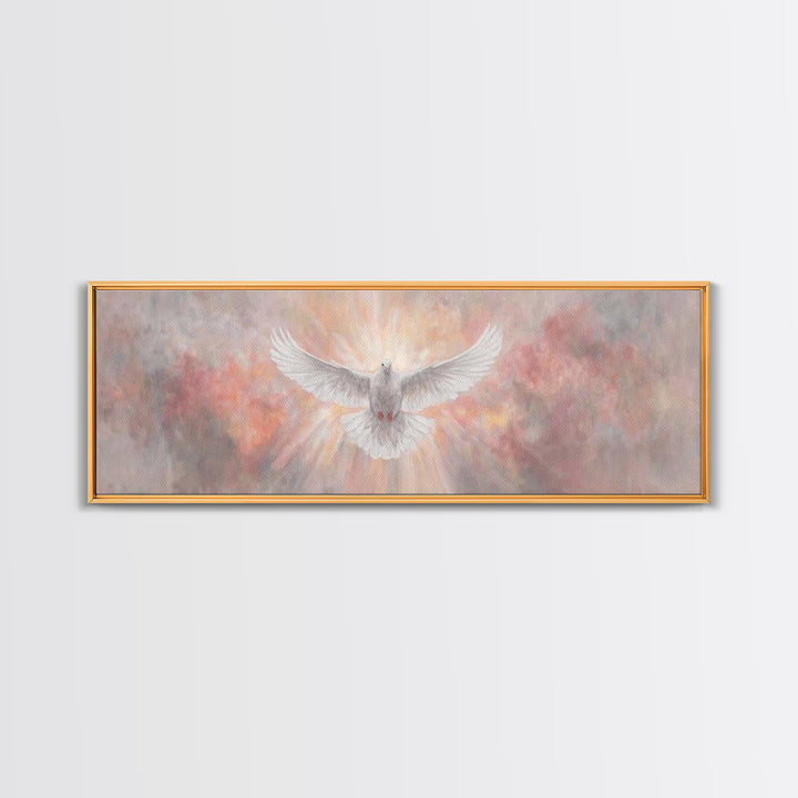 Sacred Dawn Flight – Framed Canvas Print – Christian Wall Art – Panoramic Art – Christian Art Canvas – Christian Christmas Art – Christian