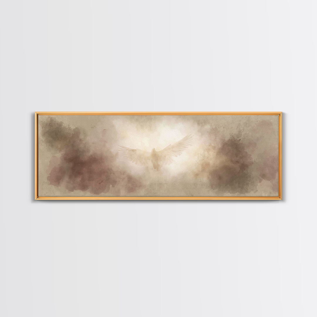 Holy Light Ascension | Framed Canvas Print | Christian Art | Panoramic Wall Art | Christian Canvas | Christmas Art | Christian Painting
