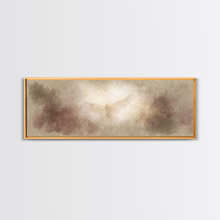Holy Light Ascension | Framed Canvas Print | Christian Art | Panoramic Wall Art | Christian Canvas | Christmas Art | Christian Painting