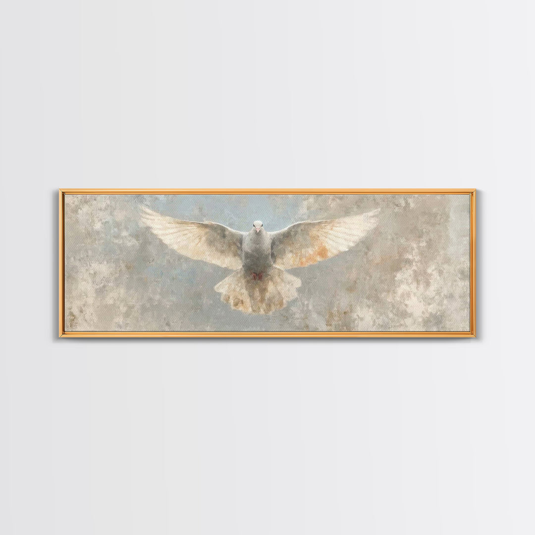 Peaceful Spirit Glow, Framed Canvas Print, Christian Art Canvas, Panoramic Art, Christian Wall Art, Christian Christmas Art, Christian Gift