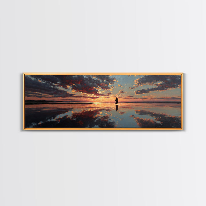 Silent Meadow Watch | Framed Canvas Print | Christian Wall Art | Panoramic Art | Christian Art Canvas | Christmas Art | Jesus Painting