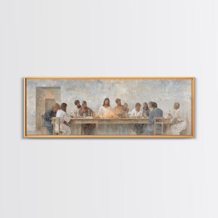 Sacred Table Harmony – Framed Canvas Print – Christian Wall Art – Panoramic Art – Christian Art Canvas – Jesus Painting
