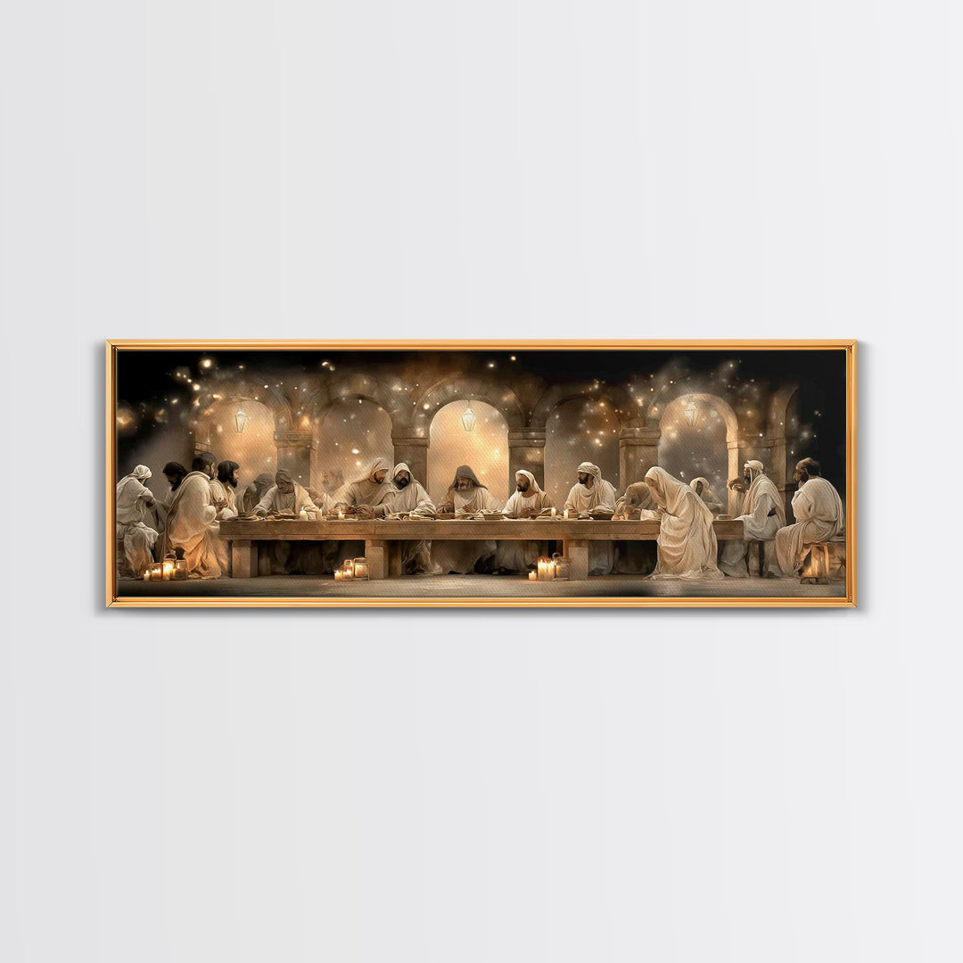 Evening Covenant Light | Framed Canvas Print | Christian Art Canvas | Panoramic Painting | Jesus Painting | Christian Wall Art