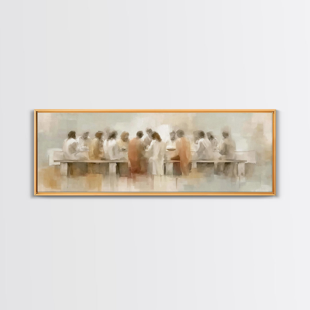 Upper Room Glow | Framed Canvas Print | Panoramic Art | Jesus Canvas Art | Christian Art Work | Large Christian Painting