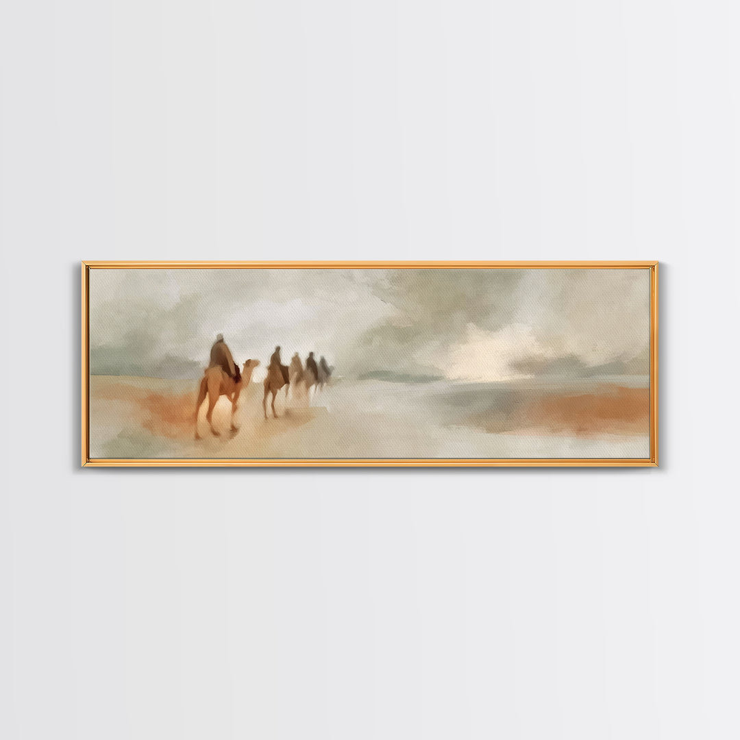Wandering Kings Trail | Framed Canvas Print | Christian Art Canvas | Panoramic Art | Christian Wall Art | Christmas Art | Jesus Christmas A