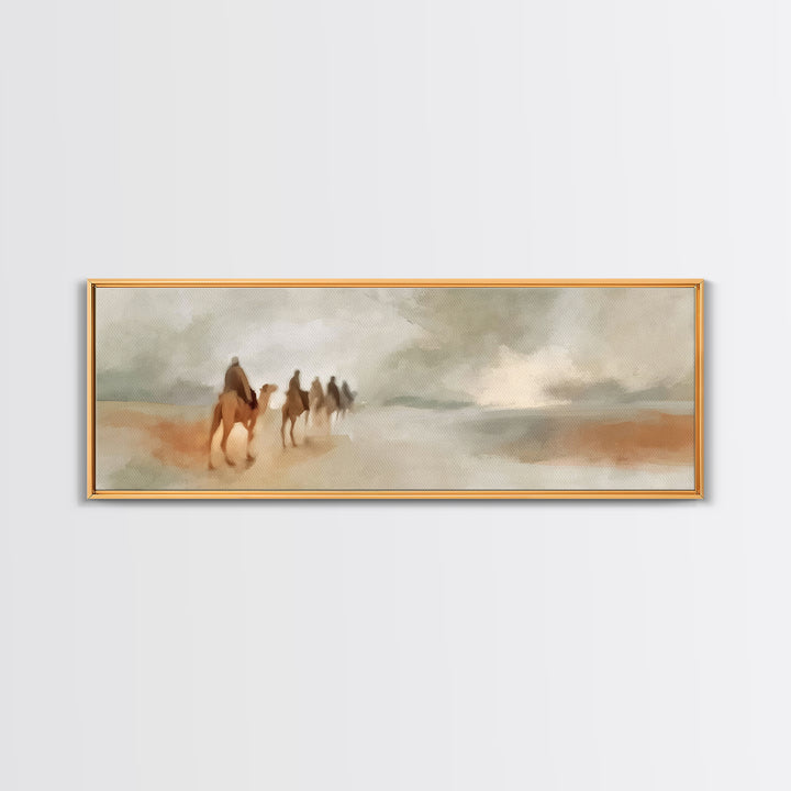 Wandering Kings Trail | Framed Canvas Print | Christian Art Canvas | Panoramic Art | Christian Wall Art | Christmas Art | Jesus Christmas A