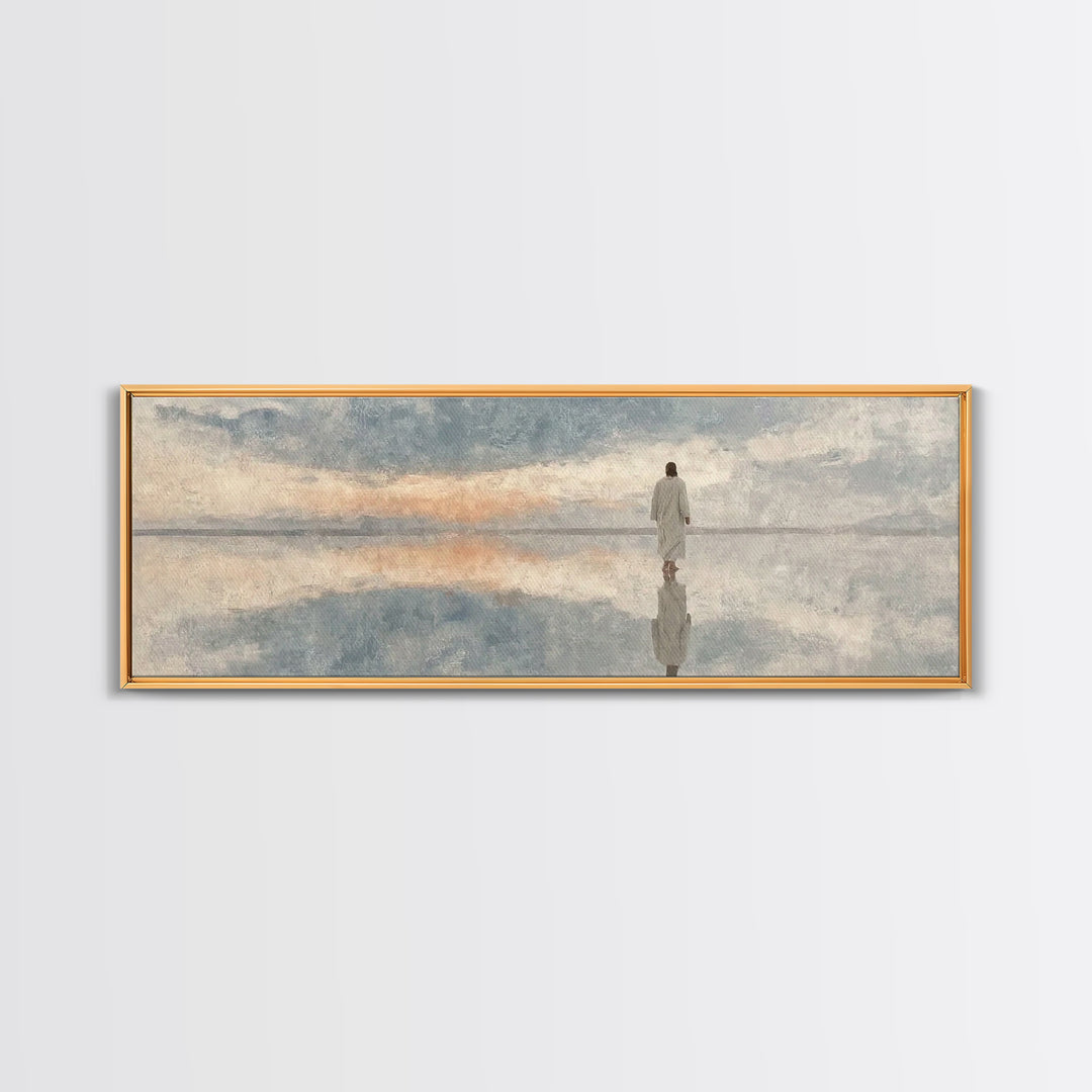 Walk Of Mercy - Framed Canvas Print - Panoramic Painting - Christian Art Canvas - Jesus Painting - Christian Wall Art - Modern Christian Ar