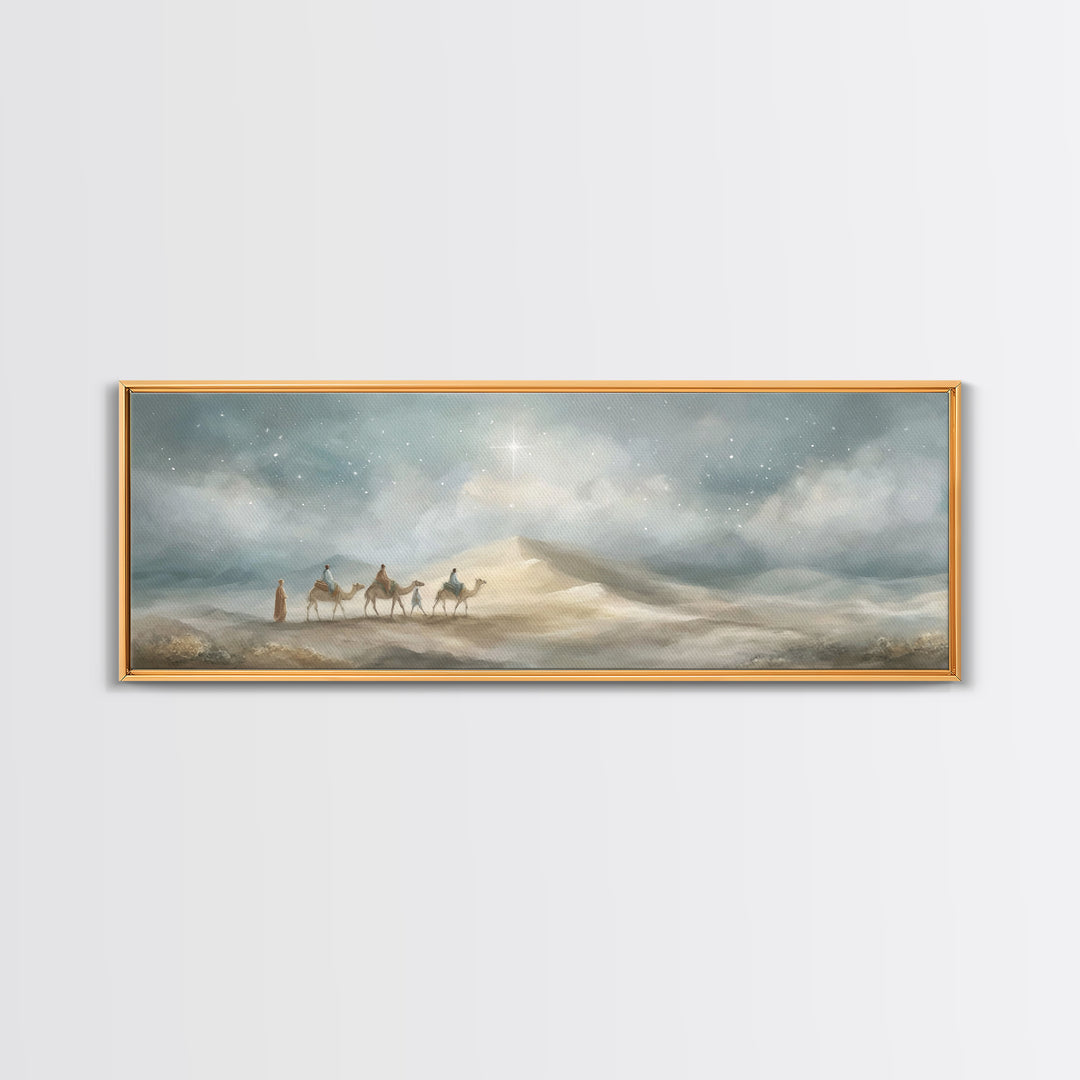 Holy Star Caravan – Framed Canvas Print – Christian Art Canvas – Panoramic Art – Christian Wall Art – Christmas Art – Jesus Art Print