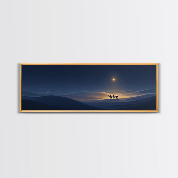 Night Journey | Framed Canvas Print | Christian Wall Art | Panoramic Painting | Christmas Art Prints | Christian Art Canvas | Christian Chr
