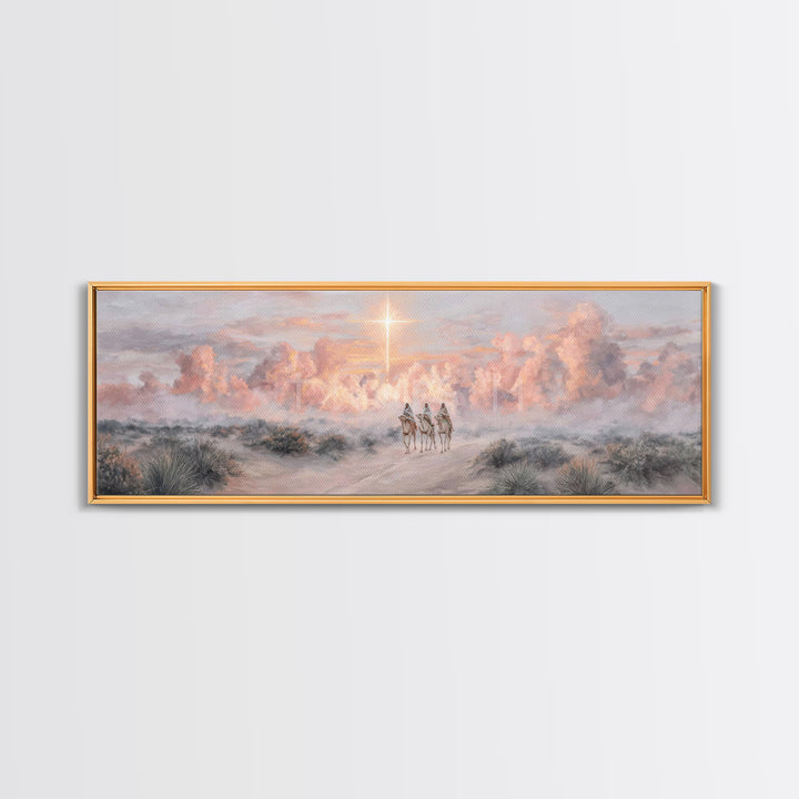 Dawn of Wonder – Framed Canvas Print – Christian Christmas Art – Panoramic Wall Art – Christian Art Print – Modern Christian Art – Christma
