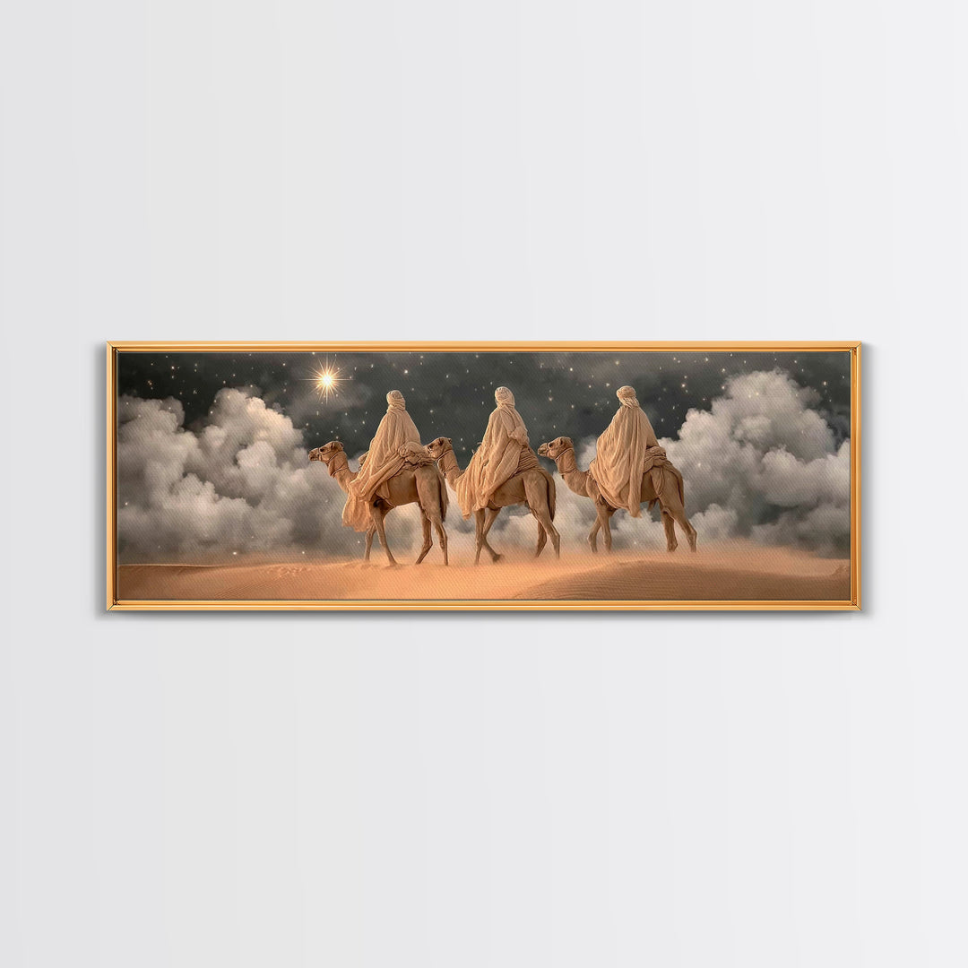 Star of Hope, Framed Canvas Print, Christian Art Print, Panoramic Art, Christmas Art, Christian Christmas Decor, Christian Wall Art