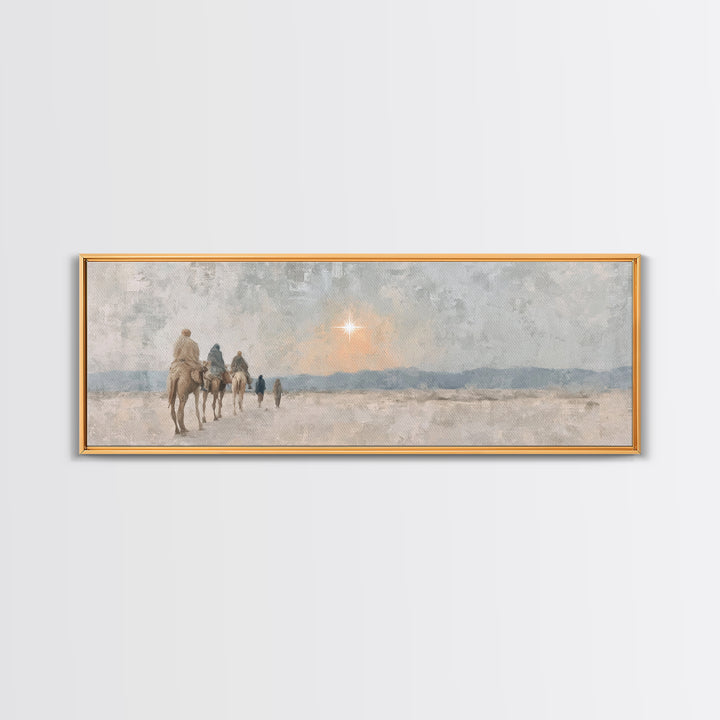 Celestial Promise, Framed Canvas Print, Christian Art Canvas, Panoramic Print, Christmas Art, Christian Decor for Home, Christian Christmas