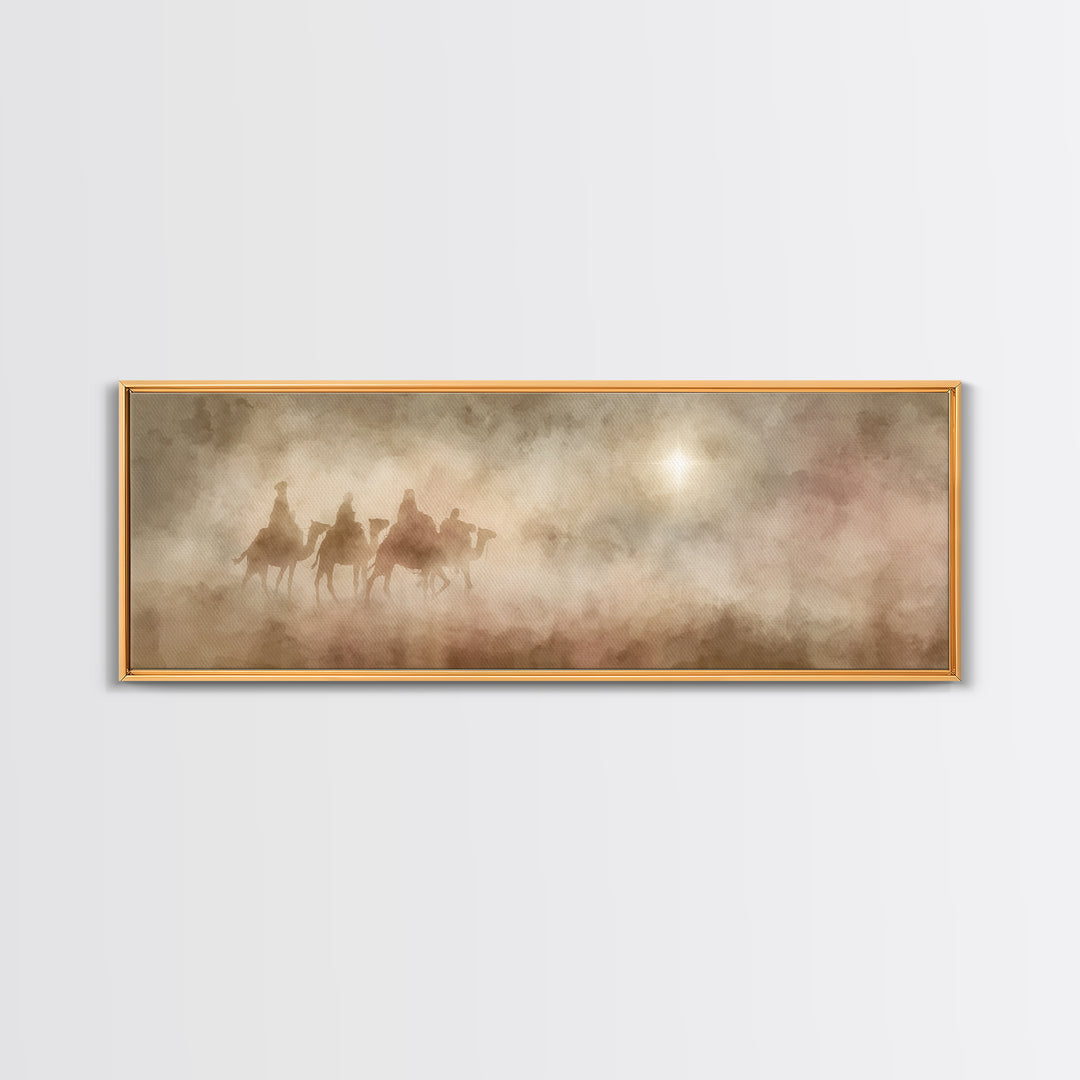 Sacred Path | Framed Canvas Print | Christian Christmas Art | Panoramic Art | Christian Art Canvas | Christmas Wall Art | Modern Christian