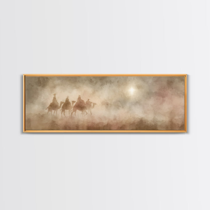 Sacred Path | Framed Canvas Print | Christian Christmas Art | Panoramic Art | Christian Art Canvas | Christmas Wall Art | Modern Christian