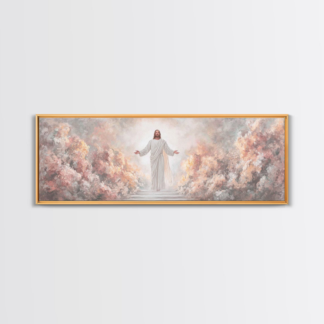 Glory Revealed | Framed Canvas Print | Christian Art Canvas | Panoramic Frame | Christian Wall Art | Jesus Painting | Christian Christmas A