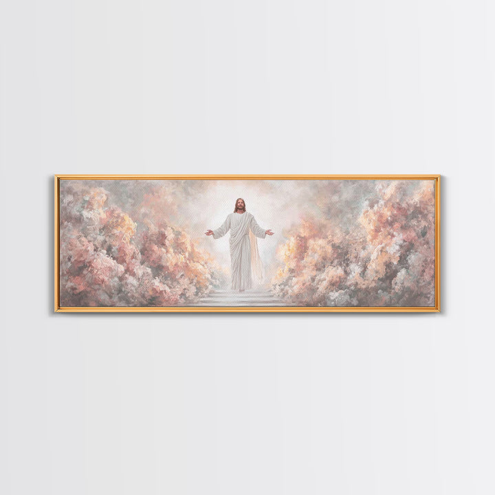 Glory Revealed | Framed Canvas Print | Christian Art Canvas | Panoramic Frame | Christian Wall Art | Jesus Painting | Christian Christmas A