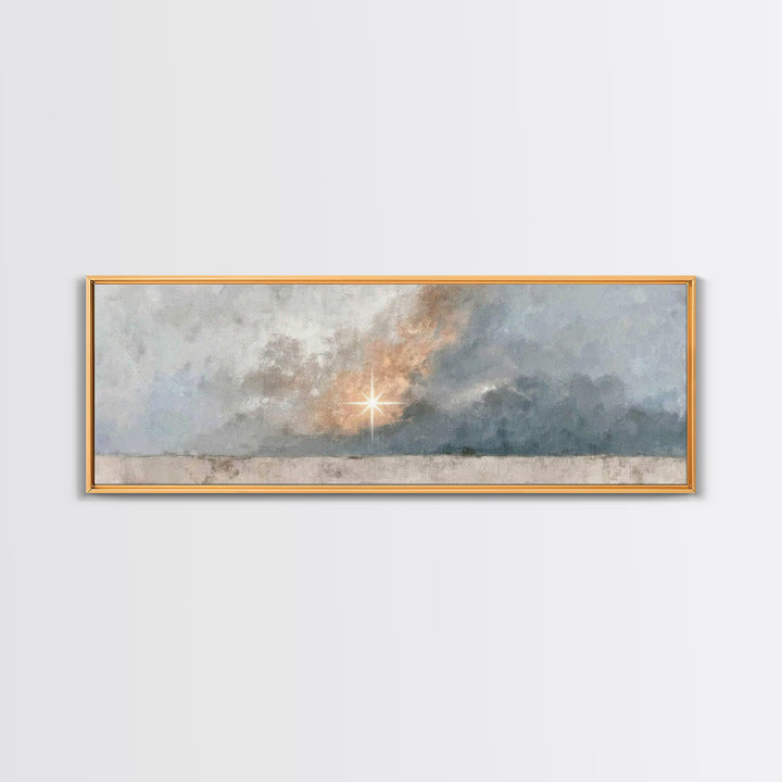 Sacred Ascension – Framed Canvas Print – Christian Art Canvas – Panoramic Wall Art – Jesus Painting – Christian Wall Art – Christian Christ