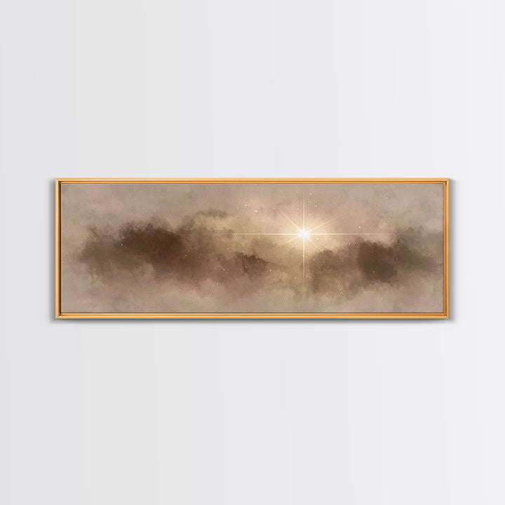 Night Of Glory | Framed Canvas Print | Christian Art Canvas | Panoramic Wall Art | Christmas Art Prints | Christian Christmas Art | Christi