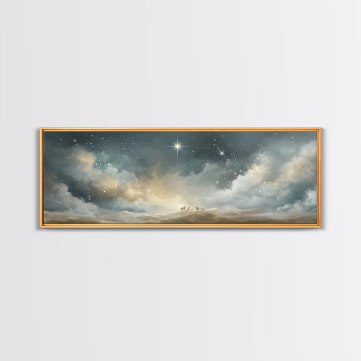 Divine Star – Framed Canvas Print – Christian Art Canvas – Panoramic Print – Christmas Wall Art – Christian Christmas Art – Christian Art P