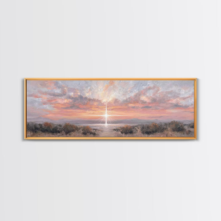 Radiant Bethlehem Sky | Framed Canvas Print | Christian Wall Art | Christian Art Canvas | Panoramic Painting | Christmas Art | Christian Gi