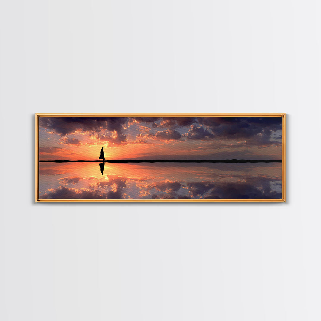 Dawn Of Grace - Framed Canvas Print - Panoramic Painting - Christian Art Canvas - Jesus Painting - Christian Wall Art - Large Christian Art