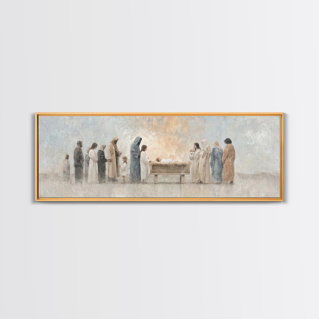 Children Of The Promise | Framed Canvas Print | Panoramic Print | Christian Wall Art | Christian Art Canvas | Christmas Art | Christian Chr