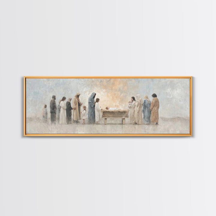 Children Of The Promise | Framed Canvas Print | Panoramic Print | Christian Wall Art | Christian Art Canvas | Christmas Art | Christian Chr