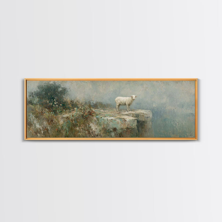 Lamb Of Mercy, Framed Canvas Print, Christian Art Canvas, Christian Wall Art, Panoramic Art, Christian Painting, Christian Decor